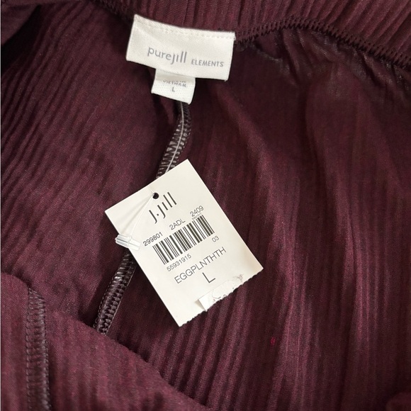 NWT J. Jill Pure Jill Pleated Wide Leg Pants Eggplant size Large Buisness Mature - Picture 4 of 5